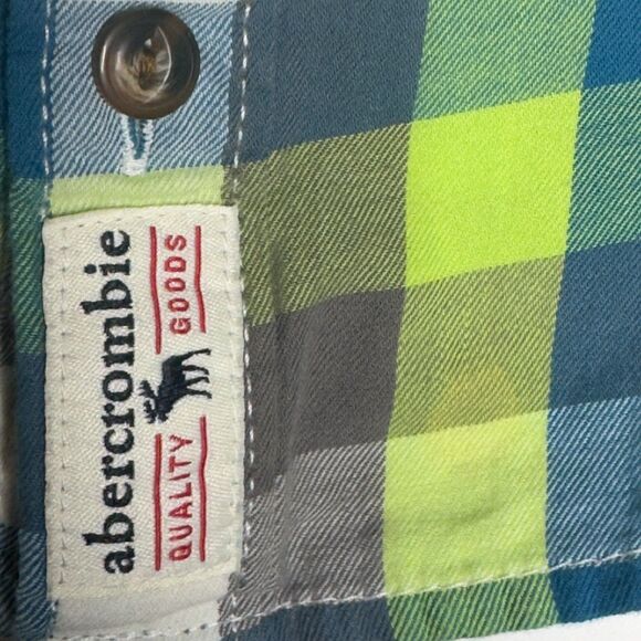 AF Abercrombie & Fitch Kids Plaid Flannel Button Down Shirt Boy's Size 11-12 - Picture 4 of 8